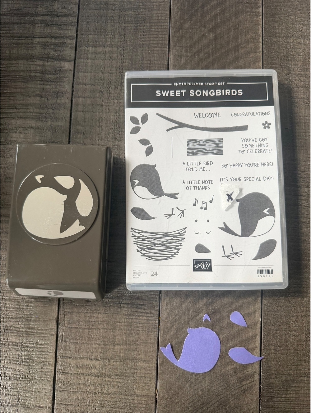 Stampin’ Up Sweet Songbirds stamp set with matching shape punch